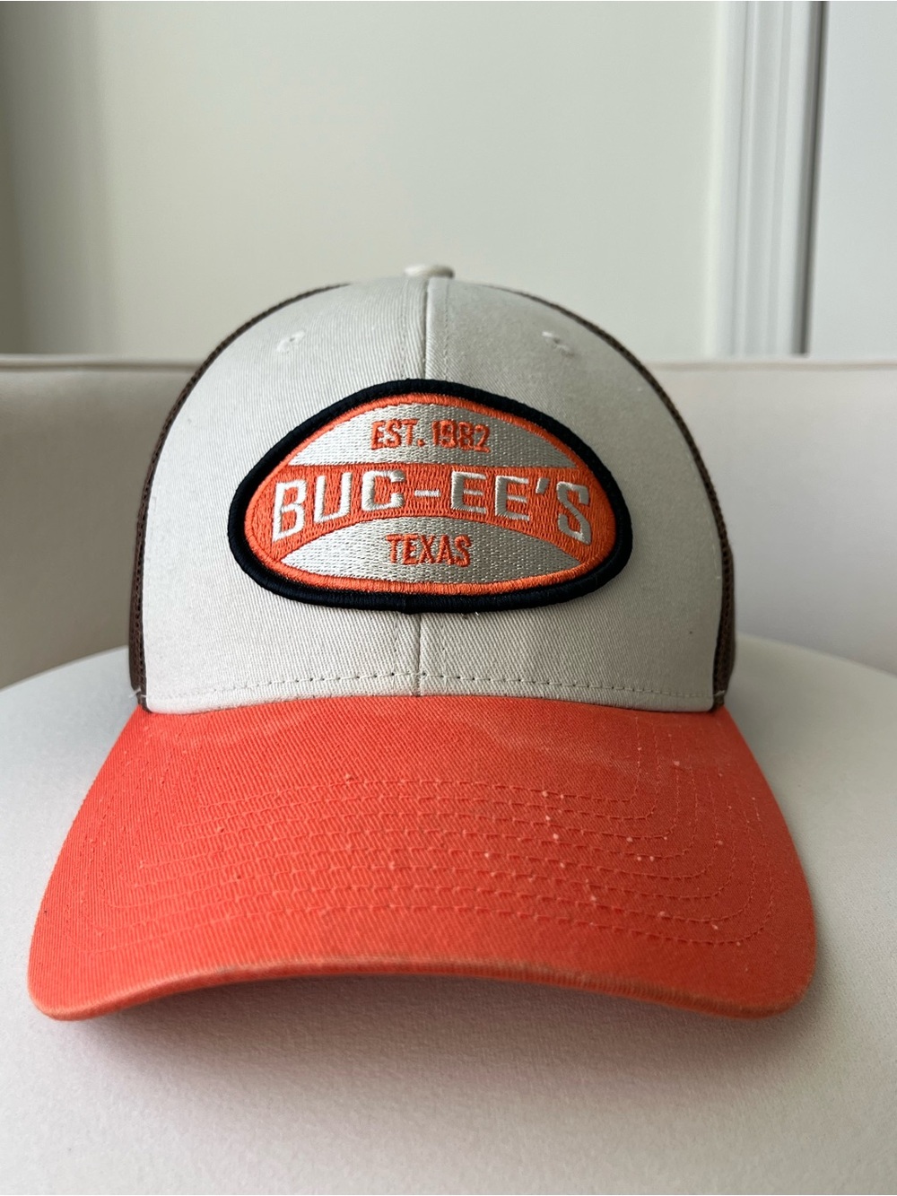 Buc-ee’s Texas Est. 1982 Trucker Hat Orange Brown Mesh Snapback